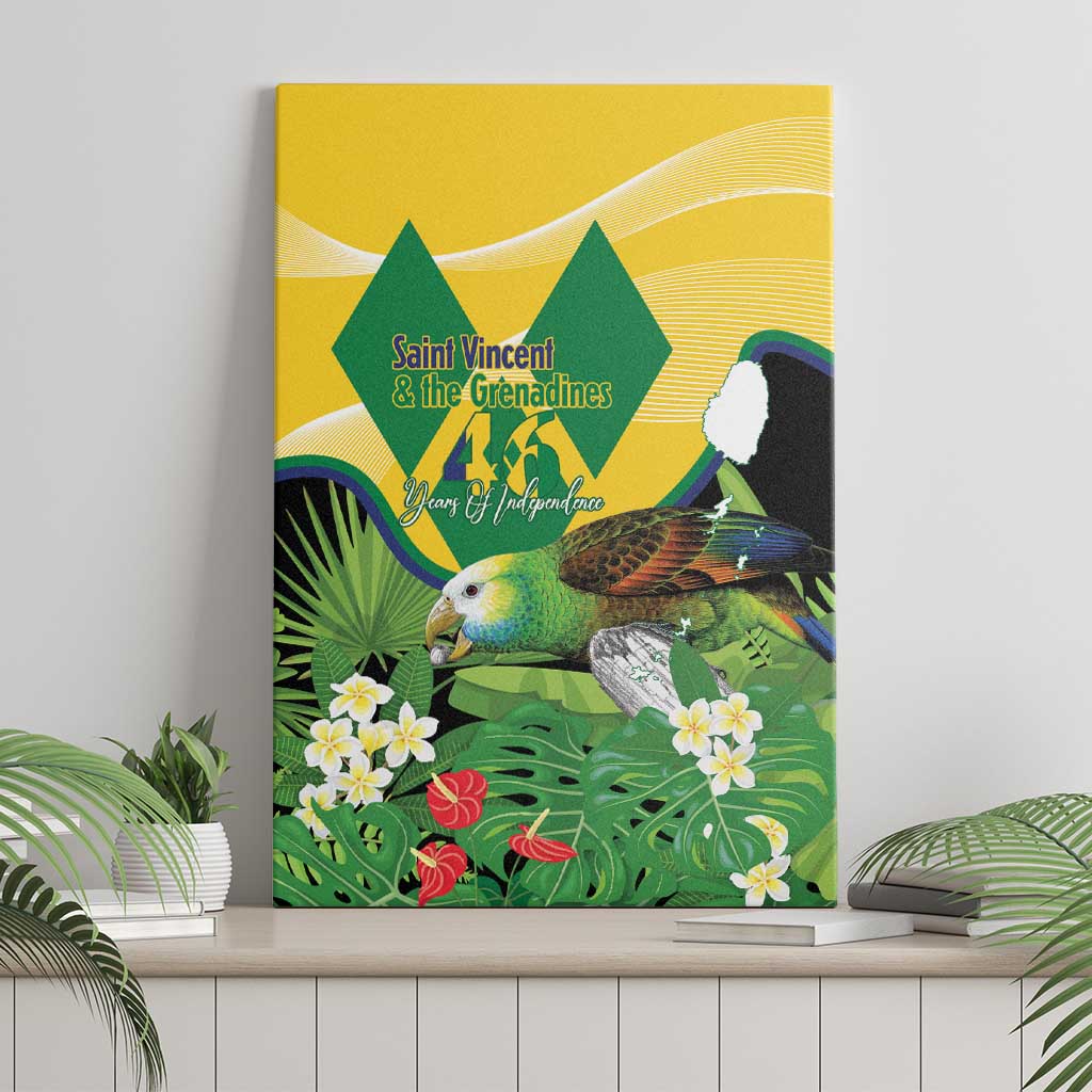 Saint Vincent and the Grenadines Canvas Wall Art Amazona Guildingii 46 Years Of Independence - Wonder Print Shop