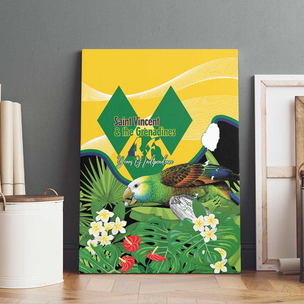 Saint Vincent and the Grenadines Canvas Wall Art Amazona Guildingii 46 Years Of Independence - Wonder Print Shop