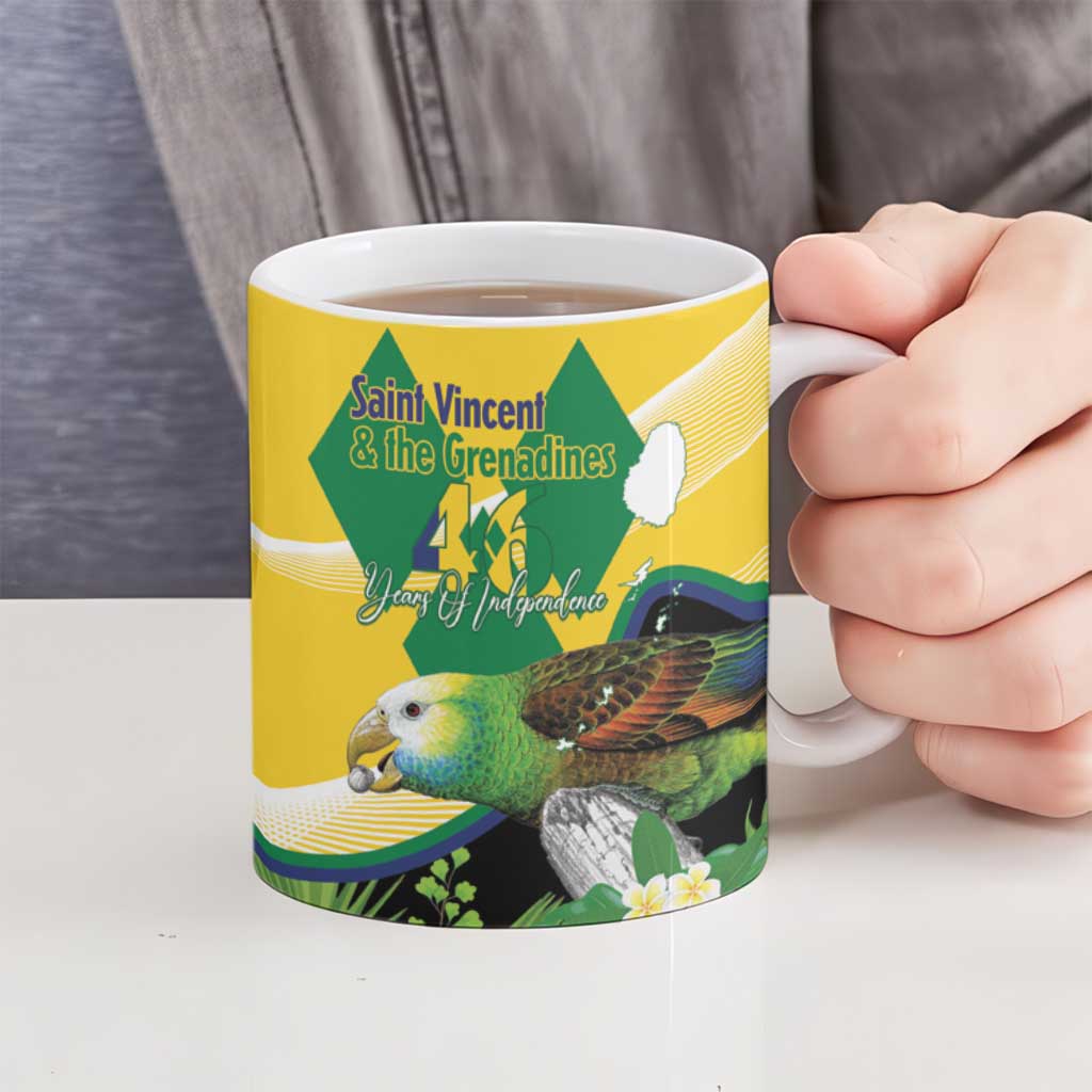 Personalized Saint Vincent and the Grenadines Ceramic Mug Amazona Guildingii 46 Years Of Independence - Wonder Print Shop