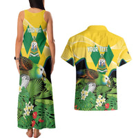 Personalized Saint Vincent and the Grenadines Couples Matching Tank Maxi Dress and Hawaiian Shirt Amazona Guildingii 46 Years Of Independence - Wonder Print Shop