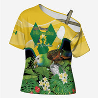 Personalized Saint Vincent and the Grenadines Cross Shoulder Shirt Amazona Guildingii 46 Years Of Independence - Wonder Print Shop