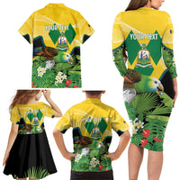 Personalized Saint Vincent and the Grenadines Family Matching Long Sleeve Bodycon Dress and Hawaiian Shirt Amazona Guildingii 46 Years Of Independence - Wonder Print Shop