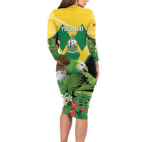 Personalized Saint Vincent and the Grenadines Family Matching Long Sleeve Bodycon Dress and Hawaiian Shirt Amazona Guildingii 46 Years Of Independence - Wonder Print Shop