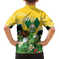 Personalized Saint Vincent and the Grenadines Family Matching Off The Shoulder Long Sleeve Dress and Hawaiian Shirt Amazona Guildingii 46 Years Of Independence - Wonder Print Shop