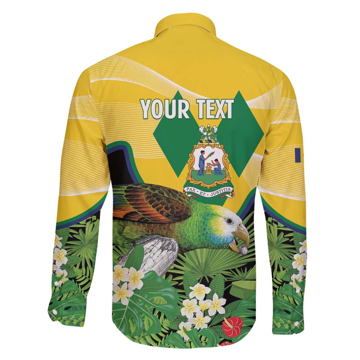 Personalized Saint Vincent and the Grenadines Family Matching Off The Shoulder Long Sleeve Dress and Hawaiian Shirt Amazona Guildingii 46 Years Of Independence - Wonder Print Shop