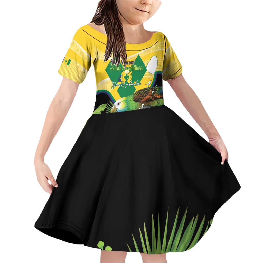 Personalized Saint Vincent and the Grenadines Family Matching Off Shoulder Short Dress and Hawaiian Shirt Amazona Guildingii 46 Years Of Independence - Wonder Print Shop
