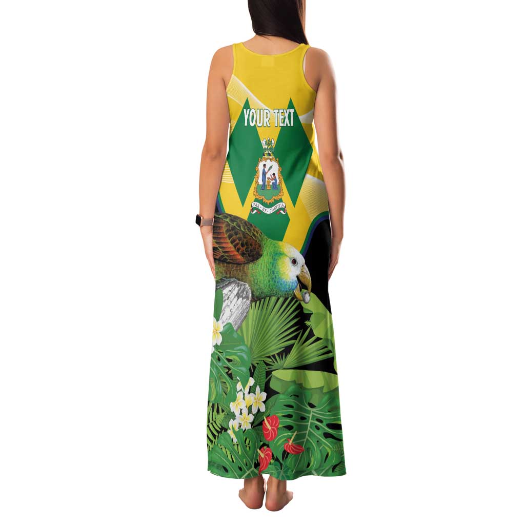 Personalized Saint Vincent and the Grenadines Family Matching Tank Maxi Dress and Hawaiian Shirt Amazona Guildingii 46 Years Of Independence - Wonder Print Shop