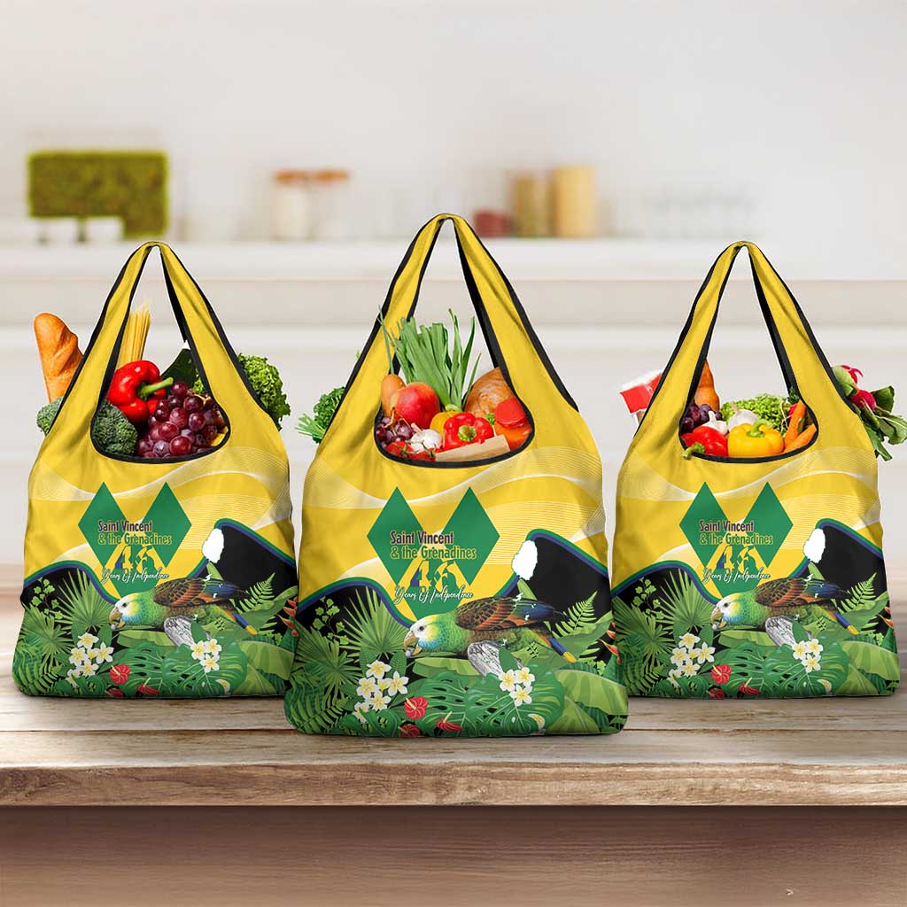 Saint Vincent and the Grenadines Grocery Bag Amazona Guildingii 46 Years Of Independence - Wonder Print Shop