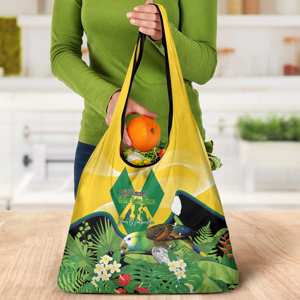 Saint Vincent and the Grenadines Grocery Bag Amazona Guildingii 46 Years Of Independence - Wonder Print Shop