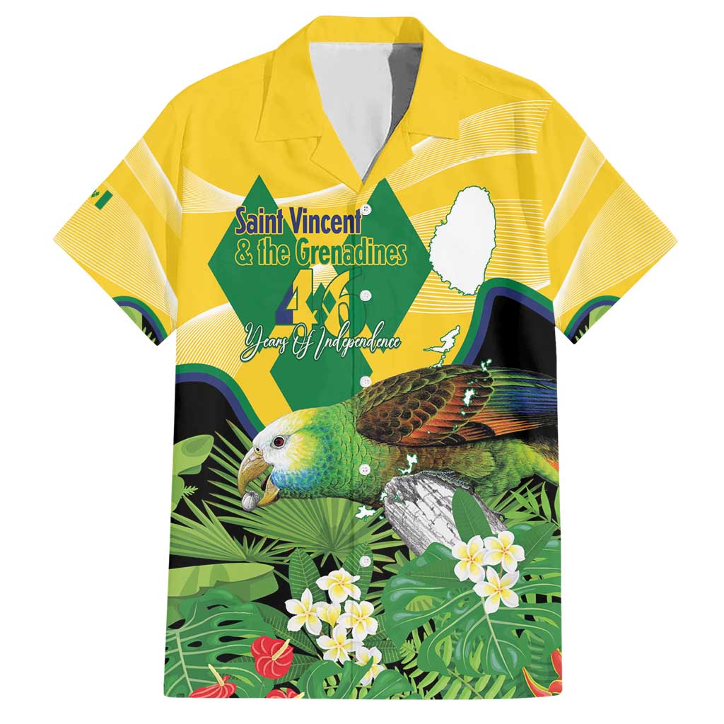 Personalized Saint Vincent and the Grenadines Hawaiian Shirt Amazona Guildingii 46 Years Of Independence - Wonder Print Shop