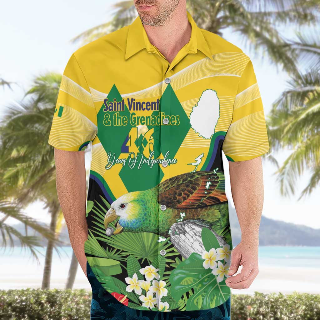 Personalized Saint Vincent and the Grenadines Hawaiian Shirt Amazona Guildingii 46 Years Of Independence - Wonder Print Shop