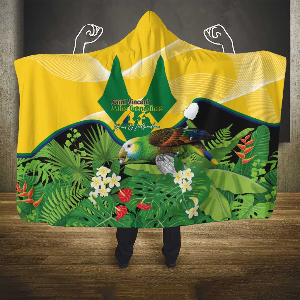 Saint Vincent and the Grenadines Hooded Blanket Amazona Guildingii 46 Years Of Independence - Wonder Print Shop