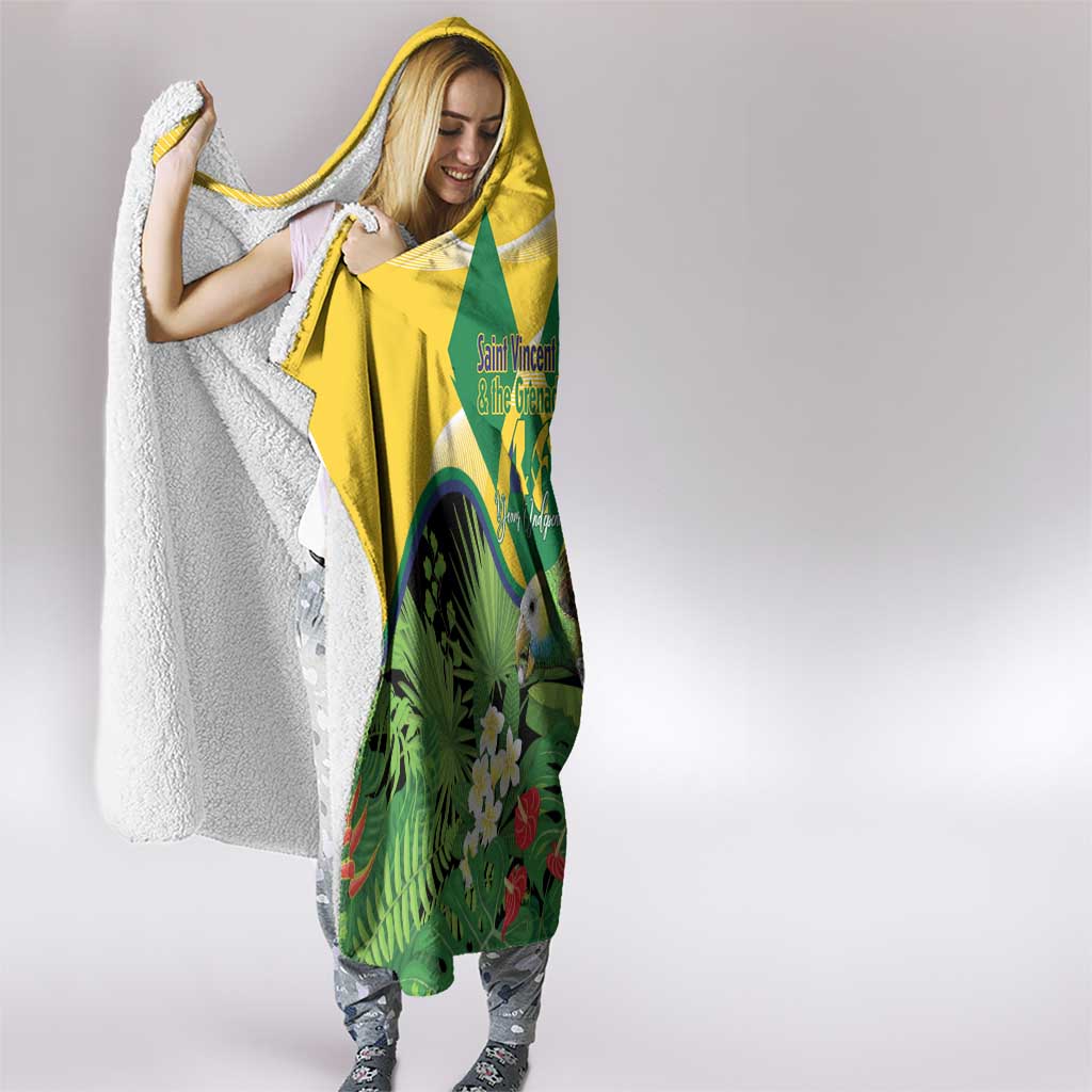 Saint Vincent and the Grenadines Hooded Blanket Amazona Guildingii 46 Years Of Independence - Wonder Print Shop