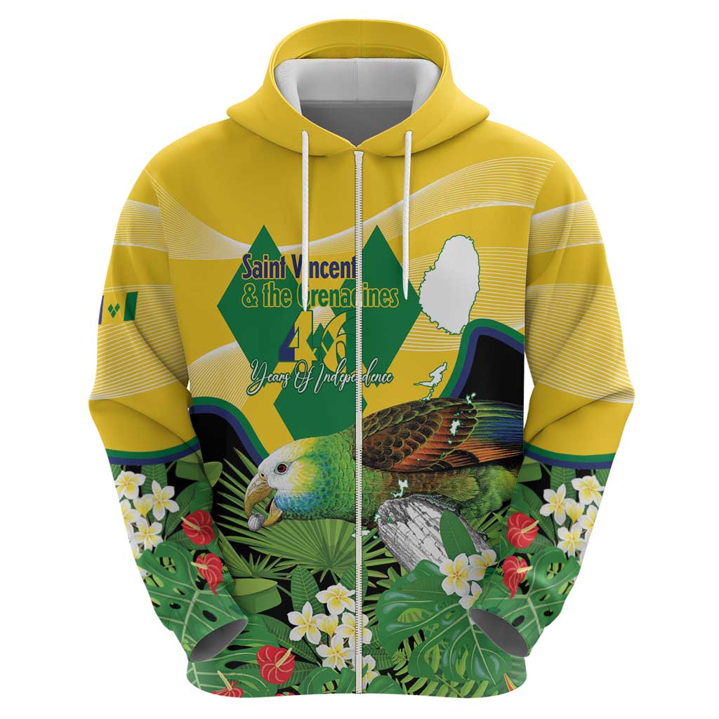 Personalized Saint Vincent and the Grenadines Hoodie Amazona Guildingii 46 Years Of Independence - Wonder Print Shop
