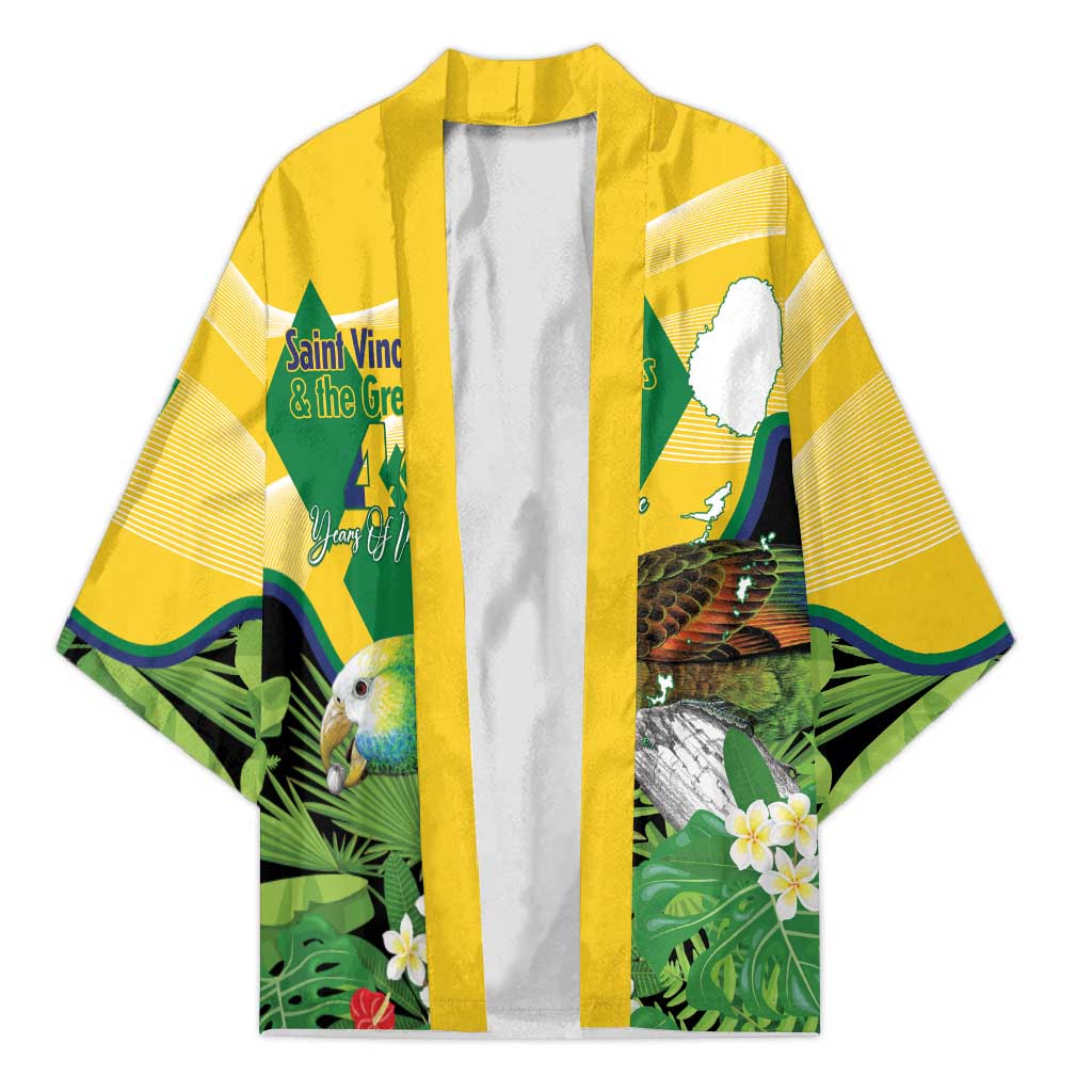 Personalized Saint Vincent and the Grenadines Kimono Amazona Guildingii 46 Years Of Independence - Wonder Print Shop