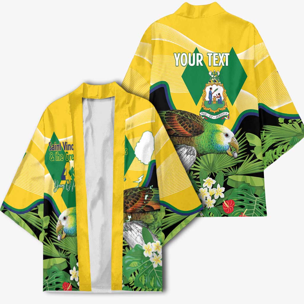 Personalized Saint Vincent and the Grenadines Kimono Amazona Guildingii 46 Years Of Independence - Wonder Print Shop
