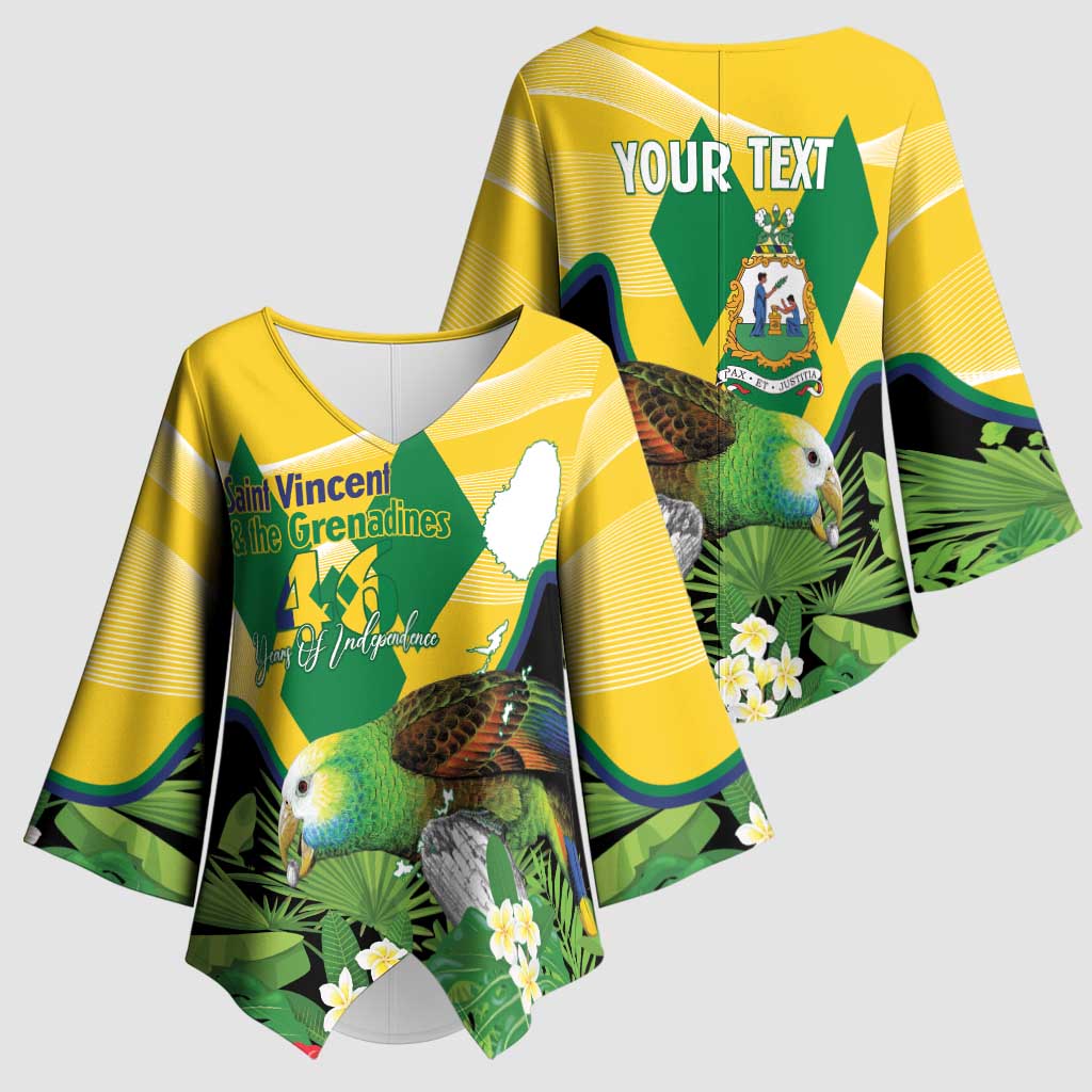 Personalized Saint Vincent and the Grenadines Kimono Sleeve Blouse Amazona Guildingii 46 Years Of Independence - Wonder Print Shop