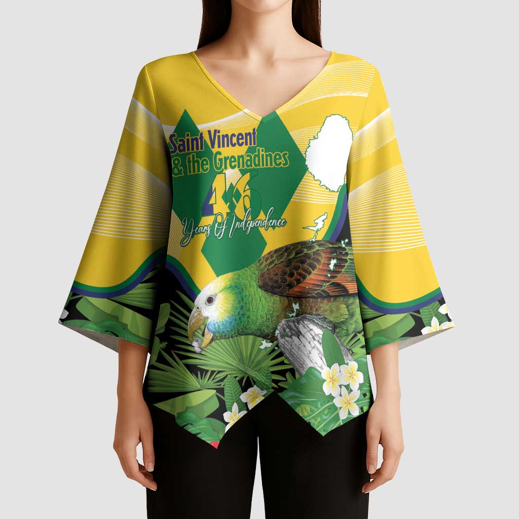 Personalized Saint Vincent and the Grenadines Kimono Sleeve Blouse Amazona Guildingii 46 Years Of Independence - Wonder Print Shop