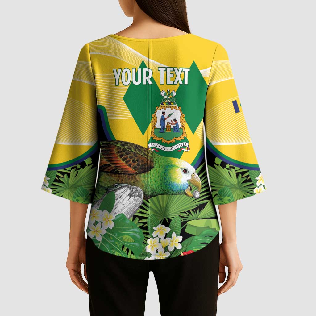 Personalized Saint Vincent and the Grenadines Kimono Sleeve Blouse Amazona Guildingii 46 Years Of Independence - Wonder Print Shop