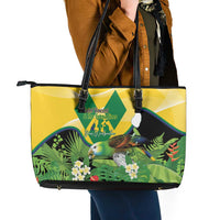 Saint Vincent and the Grenadines Leather Tote Bag Amazona Guildingii 46 Years Of Independence - Wonder Print Shop