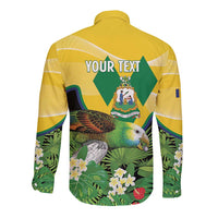 Personalized Saint Vincent and the Grenadines Long Sleeve Button Shirt Amazona Guildingii 46 Years Of Independence - Wonder Print Shop
