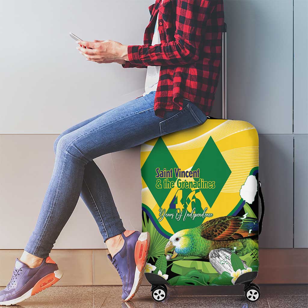 Saint Vincent and the Grenadines Luggage Cover Amazona Guildingii 46 Years Of Independence - Wonder Print Shop