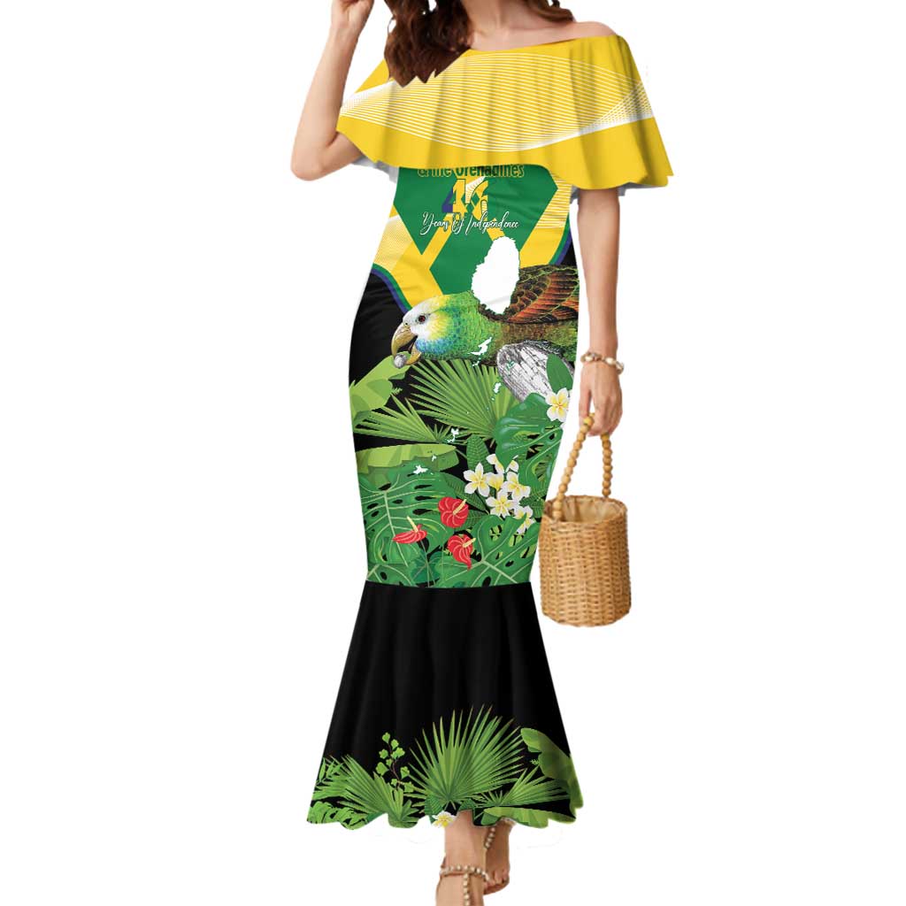 Personalized Saint Vincent and the Grenadines Mermaid Dress Amazona Guildingii 46 Years Of Independence - Wonder Print Shop