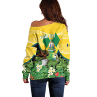 Personalized Saint Vincent and the Grenadines Off Shoulder Sweater Amazona Guildingii 46 Years Of Independence - Wonder Print Shop