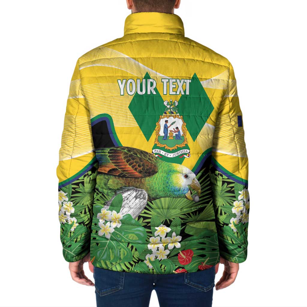 Personalized Saint Vincent and the Grenadines Padded Jacket Amazona Guildingii 46 Years Of Independence - Wonder Print Shop
