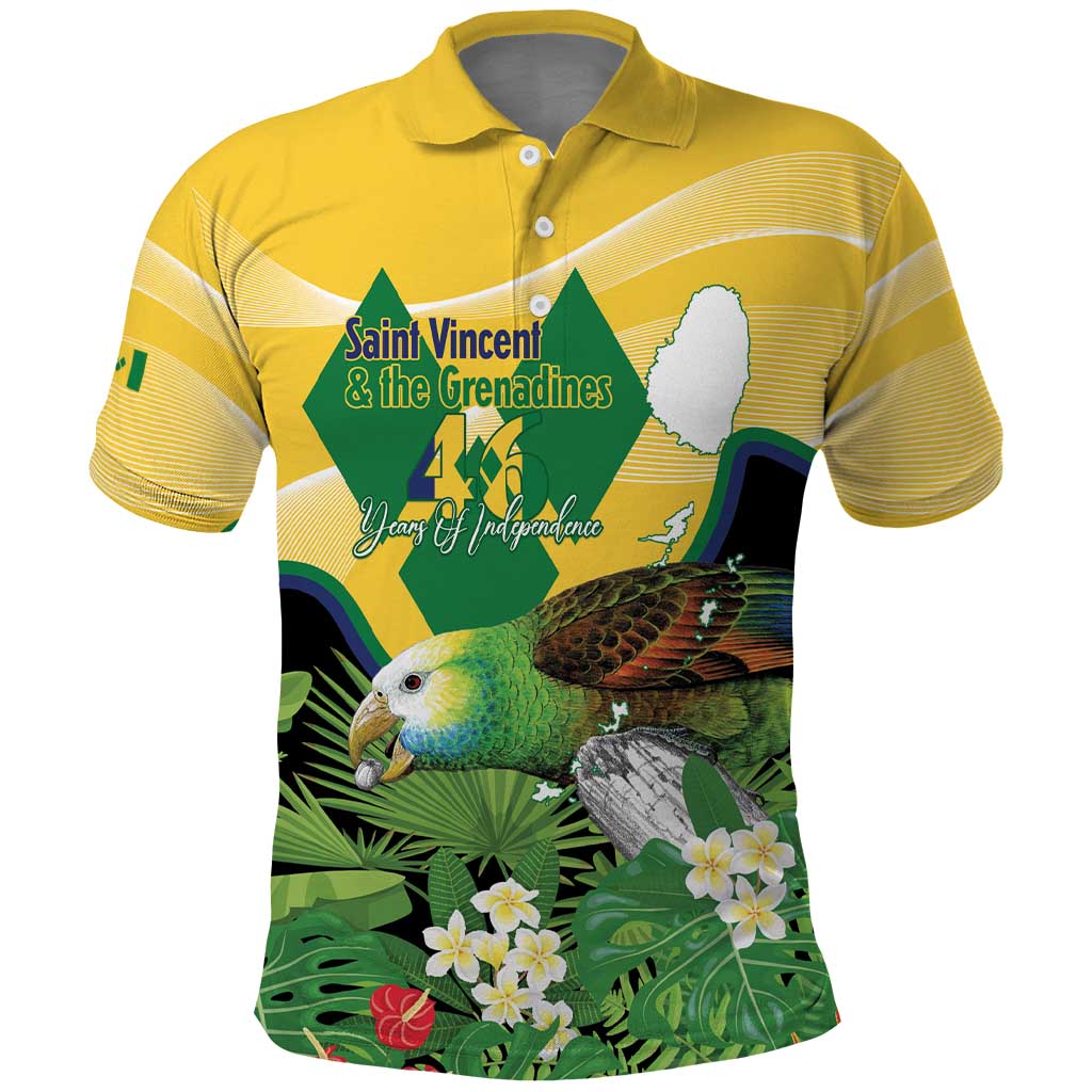 Personalized Saint Vincent and the Grenadines Polo Shirt Amazona Guildingii 46 Years Of Independence - Wonder Print Shop