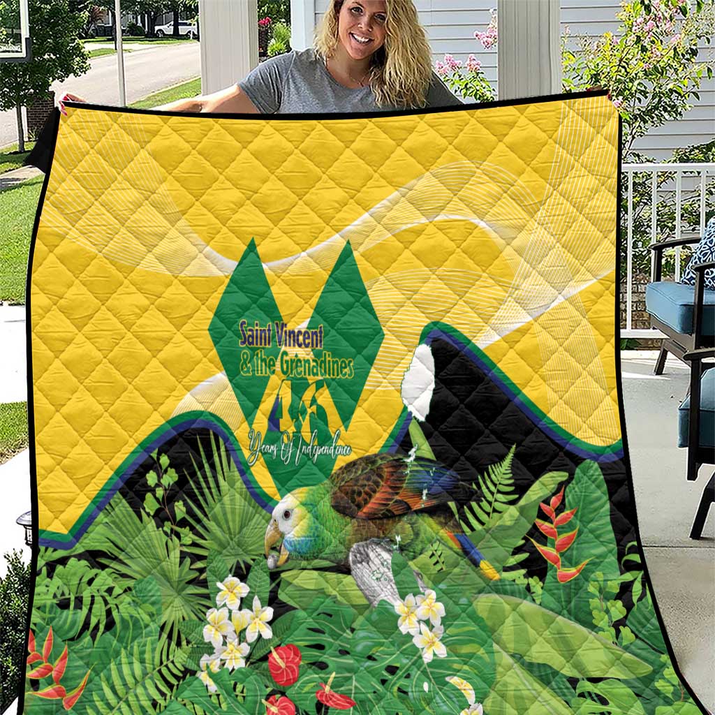 Saint Vincent and the Grenadines Quilt Amazona Guildingii 46 Years Of Independence - Wonder Print Shop