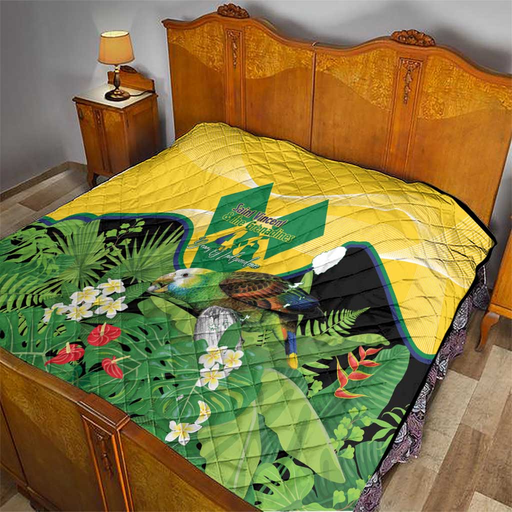 Saint Vincent and the Grenadines Quilt Amazona Guildingii 46 Years Of Independence - Wonder Print Shop