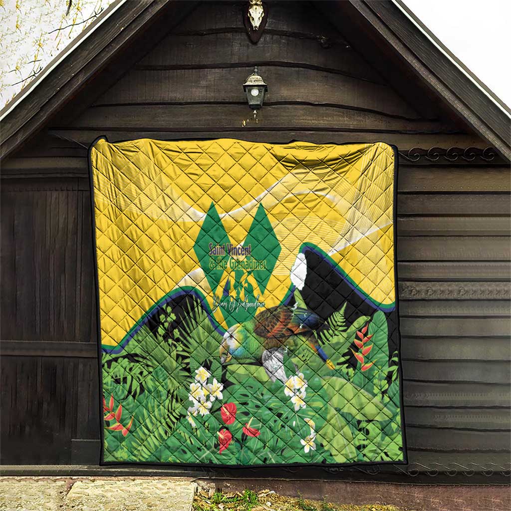 Saint Vincent and the Grenadines Quilt Amazona Guildingii 46 Years Of Independence - Wonder Print Shop