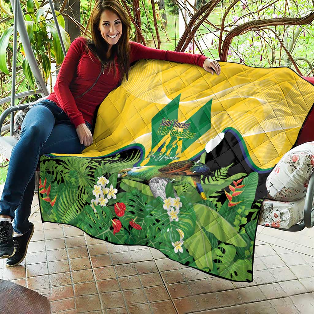 Saint Vincent and the Grenadines Quilt Amazona Guildingii 46 Years Of Independence - Wonder Print Shop