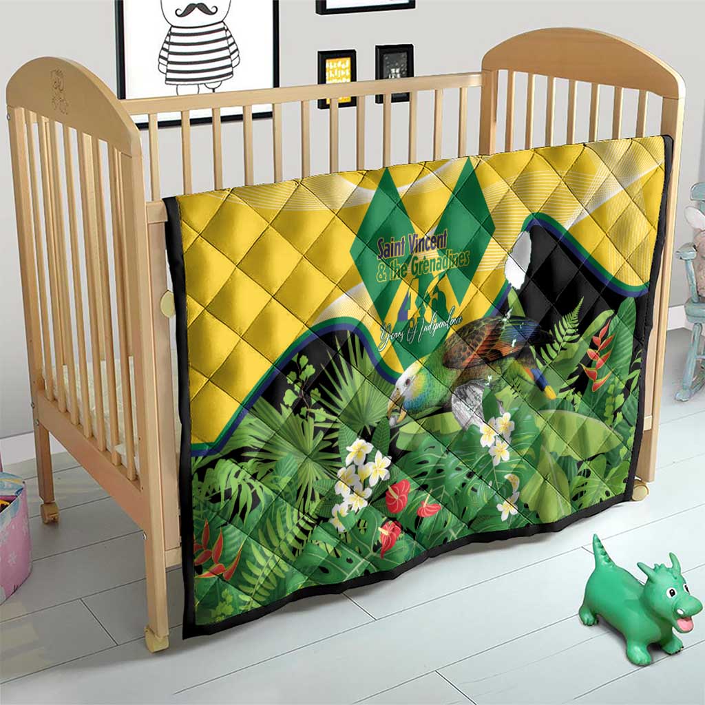 Saint Vincent and the Grenadines Quilt Amazona Guildingii 46 Years Of Independence - Wonder Print Shop