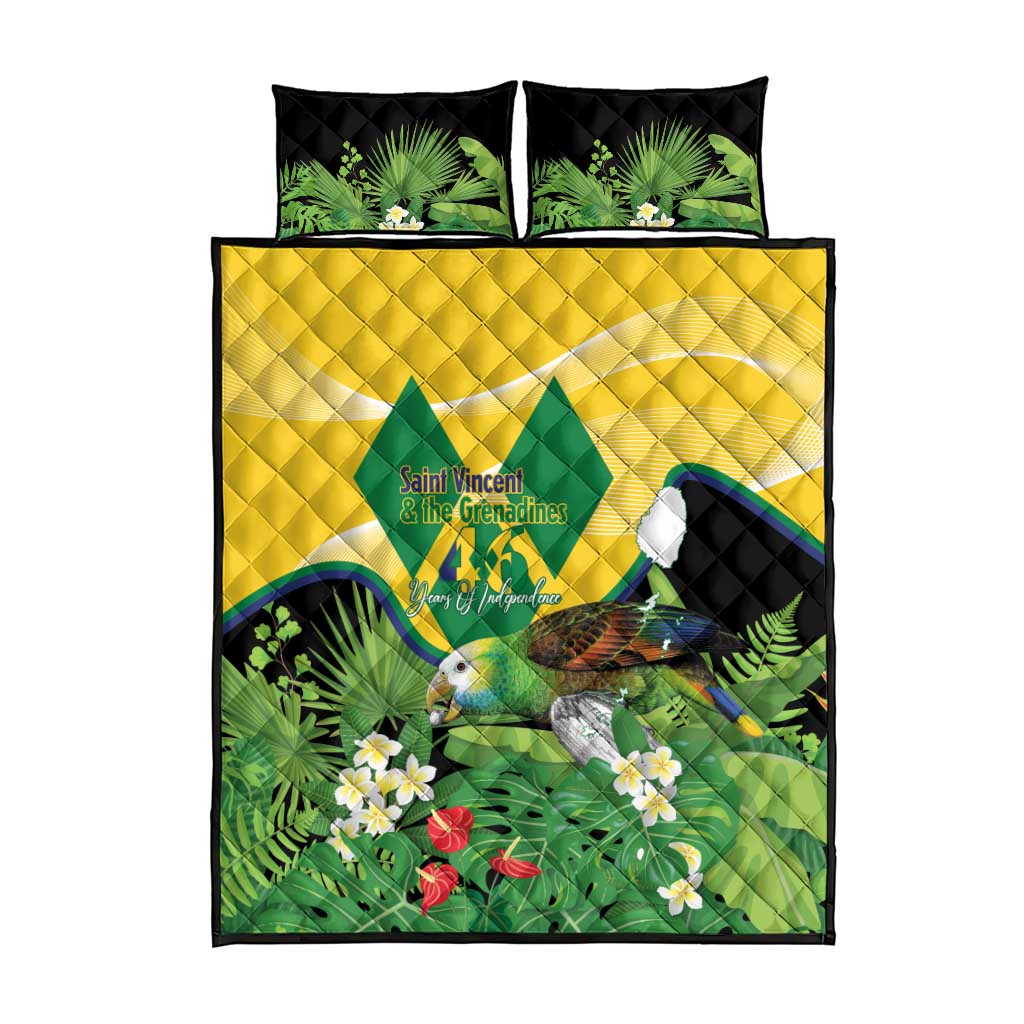 Saint Vincent and the Grenadines Quilt Bed Set Amazona Guildingii 46 Years Of Independence - Wonder Print Shop