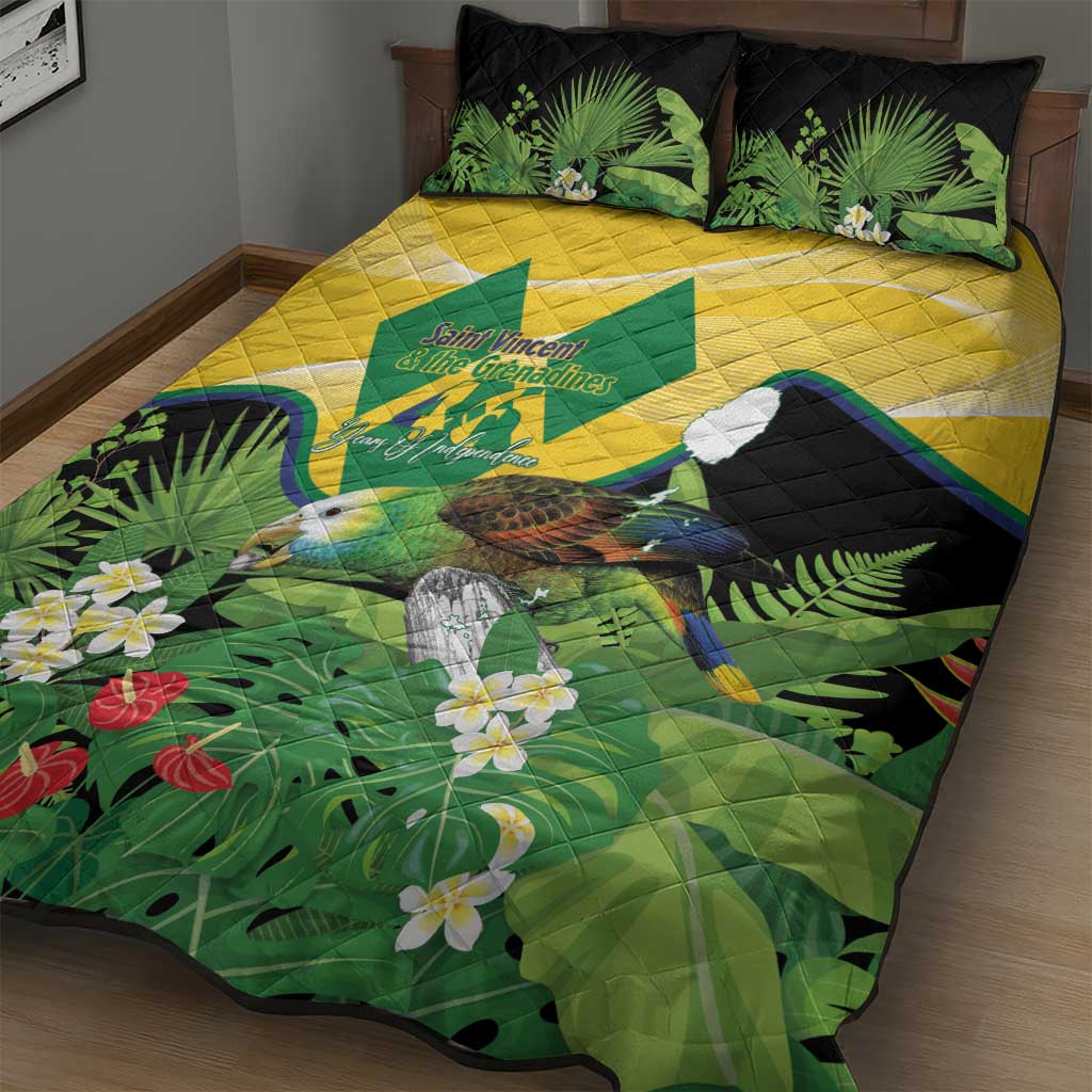 Saint Vincent and the Grenadines Quilt Bed Set Amazona Guildingii 46 Years Of Independence - Wonder Print Shop