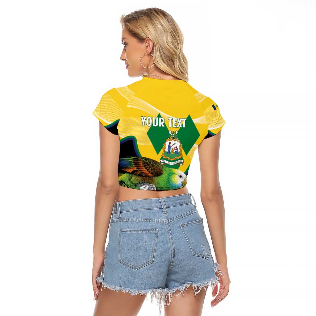 Personalized Saint Vincent and the Grenadines Raglan Cropped T Shirt Amazona Guildingii 46 Years Of Independence - Wonder Print Shop