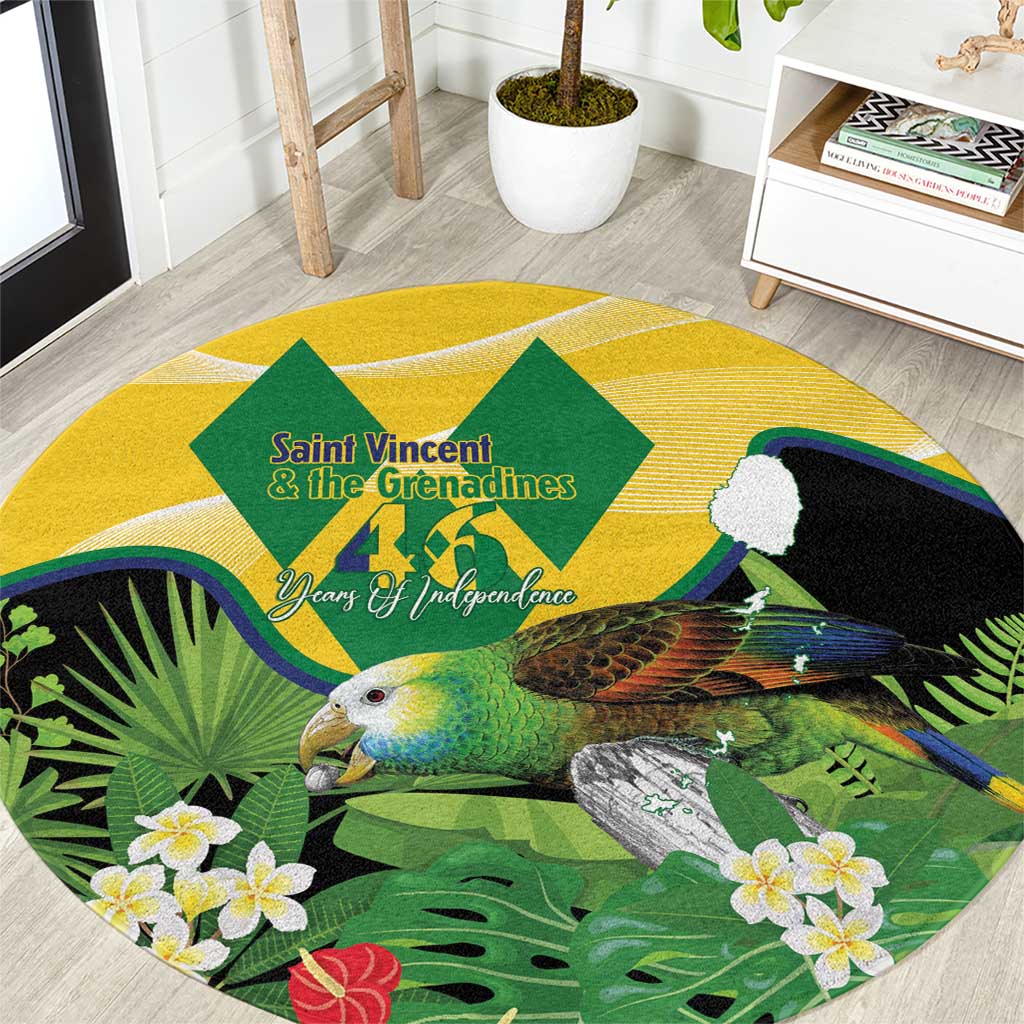 Saint Vincent and the Grenadines Round Carpet Amazona Guildingii 46 Years Of Independence - Wonder Print Shop