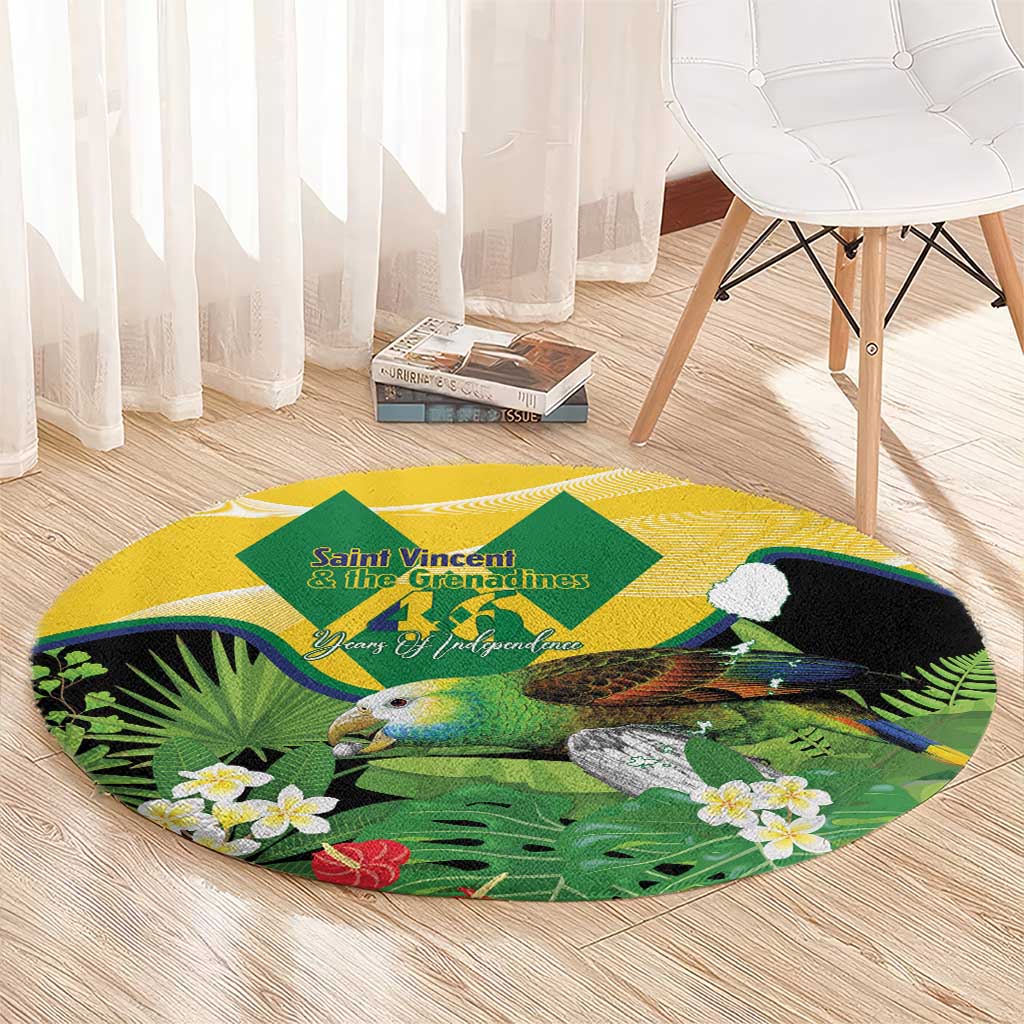 Saint Vincent and the Grenadines Round Carpet Amazona Guildingii 46 Years Of Independence - Wonder Print Shop