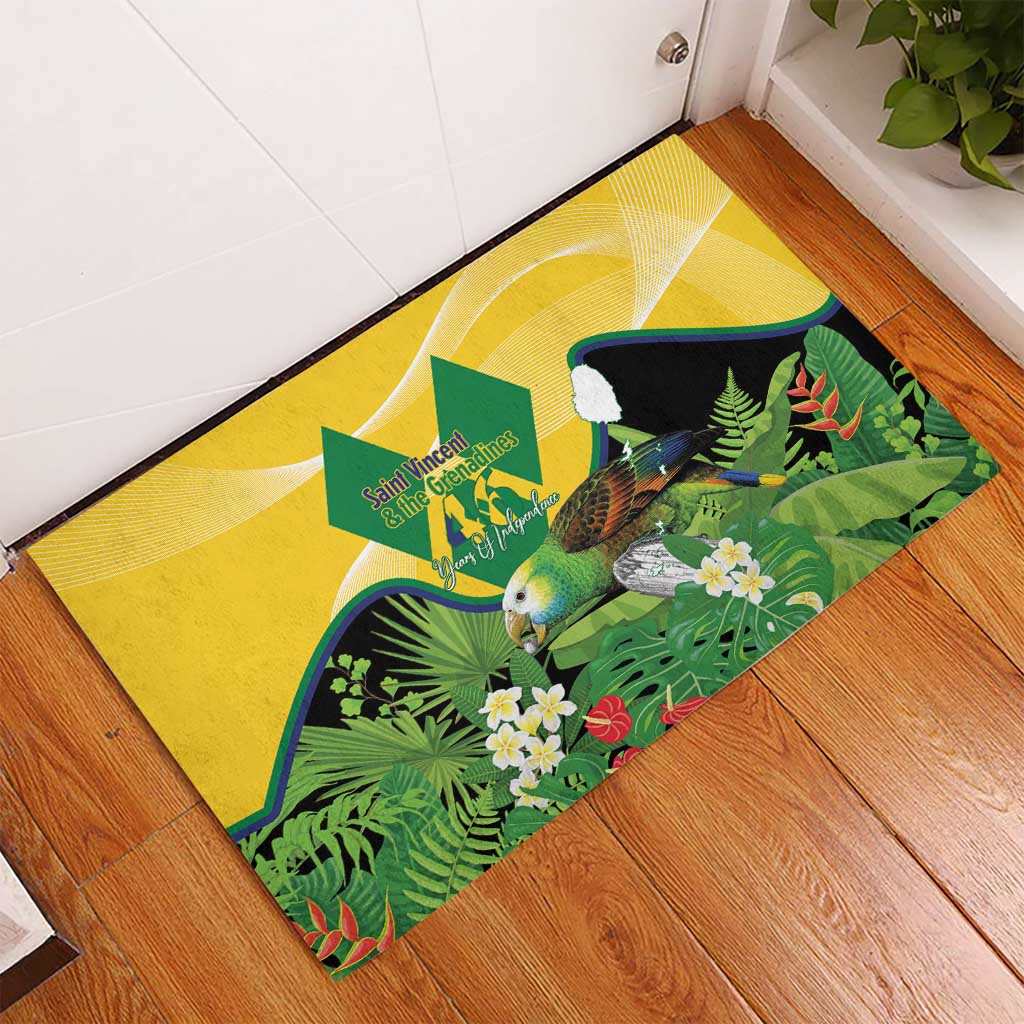 Saint Vincent and the Grenadines Rubber Doormat Amazona Guildingii 46 Years Of Independence - Wonder Print Shop