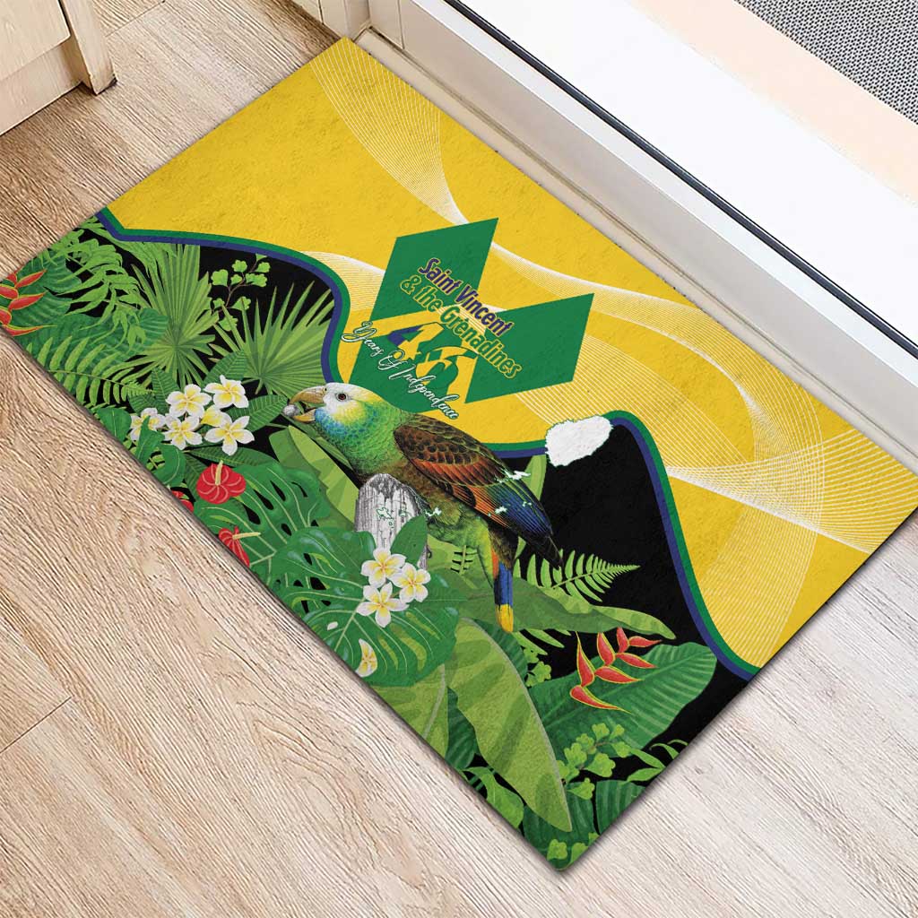 Saint Vincent and the Grenadines Rubber Doormat Amazona Guildingii 46 Years Of Independence - Wonder Print Shop