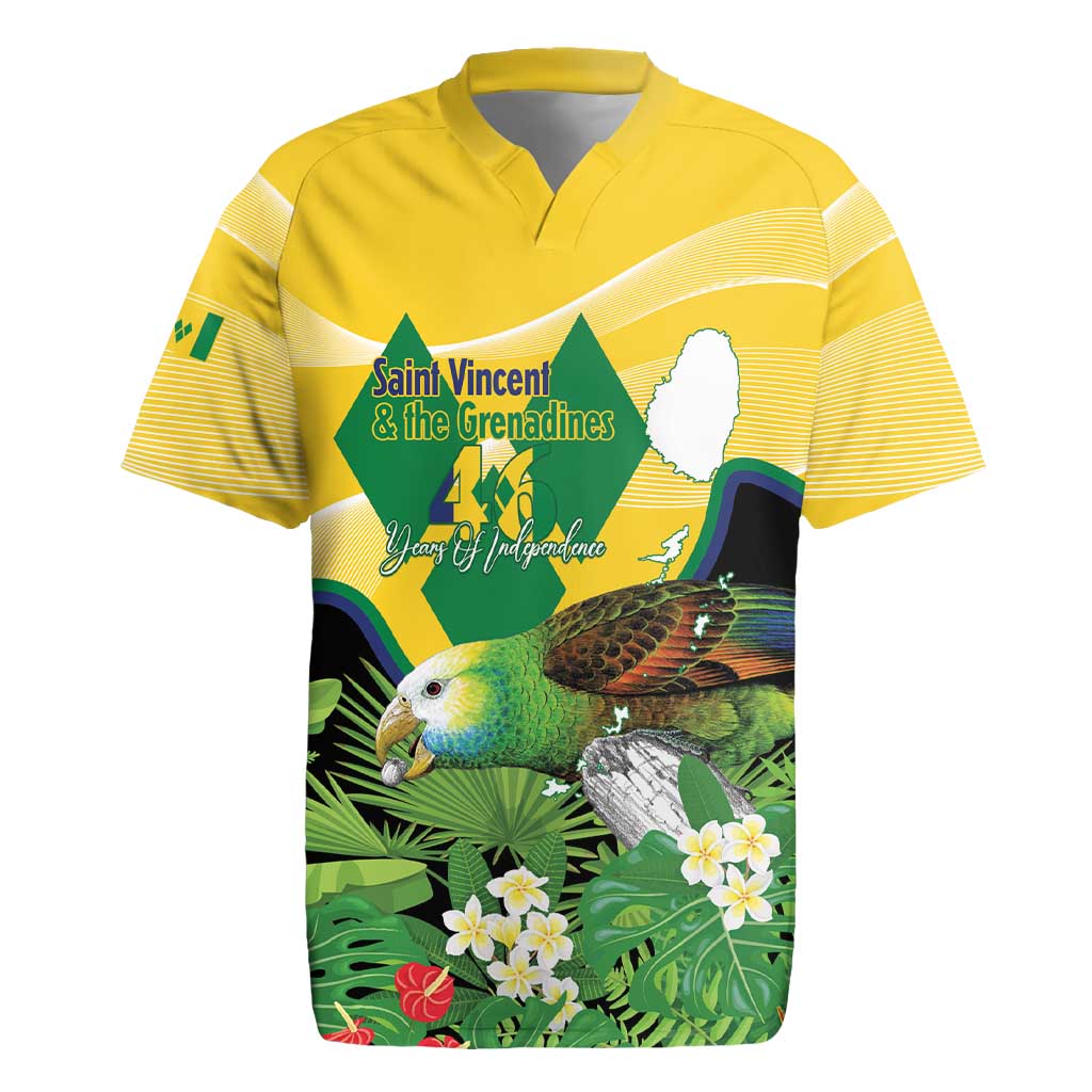 Personalized Saint Vincent and the Grenadines Rugby Jersey Amazona Guildingii 46 Years Of Independence - Wonder Print Shop