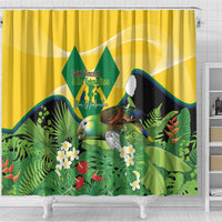 Saint Vincent and the Grenadines Shower Curtain Amazona Guildingii 46 Years Of Independence - Wonder Print Shop