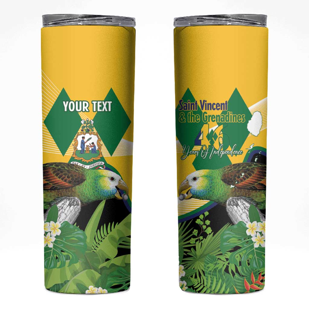 Personalized Saint Vincent and the Grenadines Skinny Tumbler Amazona Guildingii 46 Years Of Independence - Wonder Print Shop