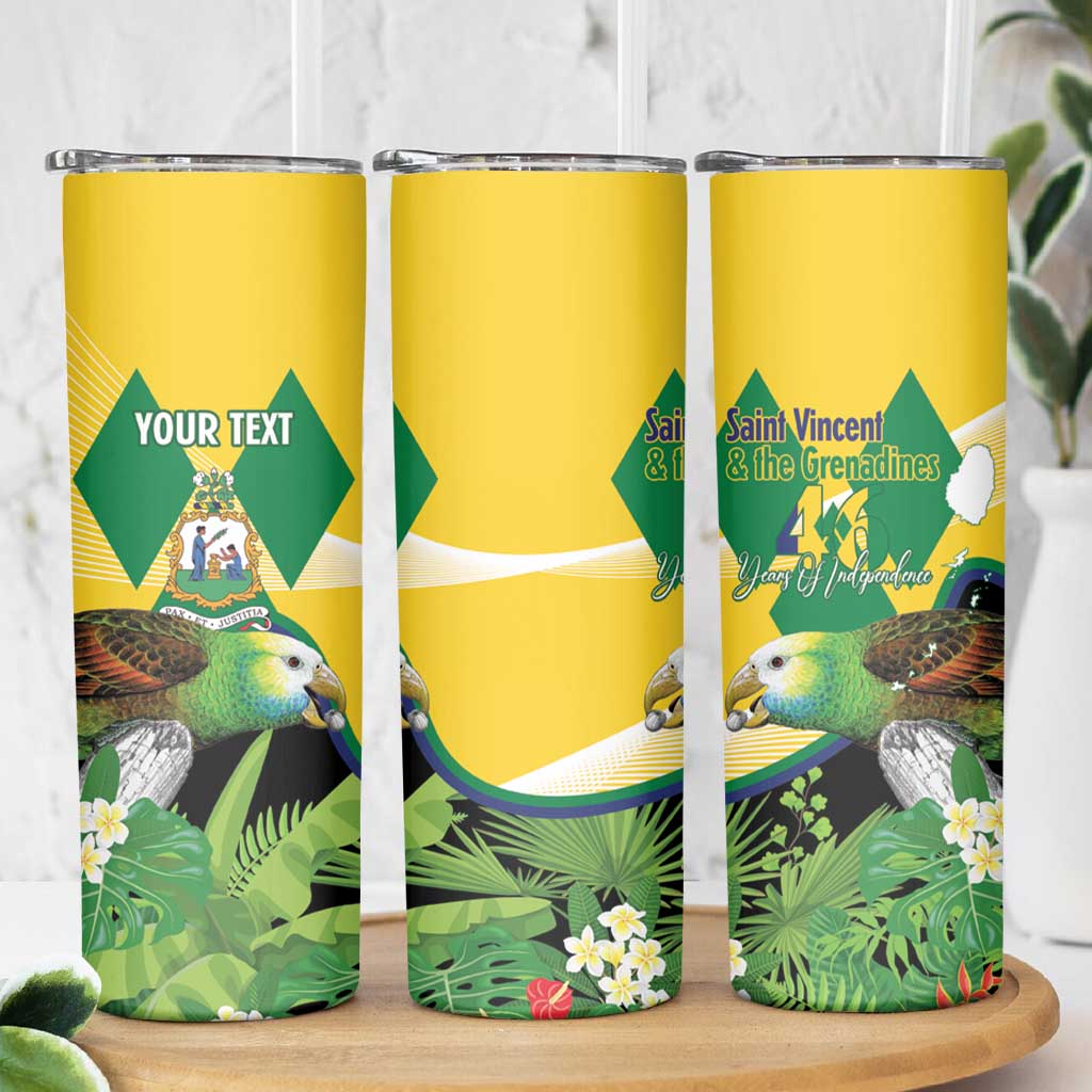 Personalized Saint Vincent and the Grenadines Skinny Tumbler Amazona Guildingii 46 Years Of Independence - Wonder Print Shop