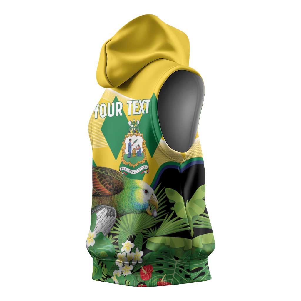 Personalized Saint Vincent and the Grenadines Sleeveless Hoodie Amazona Guildingii 46 Years Of Independence - Wonder Print Shop