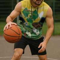 Personalized Saint Vincent and the Grenadines Sleeveless Hoodie Amazona Guildingii 46 Years Of Independence - Wonder Print Shop