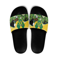 Saint Vincent and the Grenadines Slide Sandals Amazona Guildingii 46 Years Of Independence - Wonder Print Shop