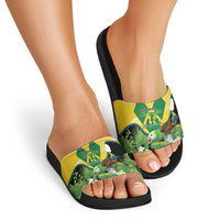 Saint Vincent and the Grenadines Slide Sandals Amazona Guildingii 46 Years Of Independence - Wonder Print Shop
